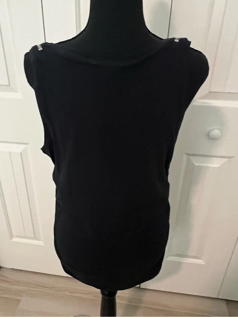 Michael Kors Black Tank with Silver Zipper Shoulder Detail New With Tags